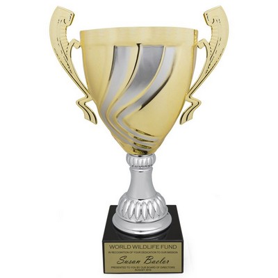 12 ¼" Italian Silver & Gold Swirl Trophy Cup