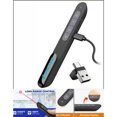 Red Lights Wireless Rechargeable Presenters W/A Clip