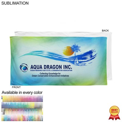 Plush and Soft Velour Terry Cotton Blend Beach Towel, 30x60, Sublimated Graphics Edge to Edge