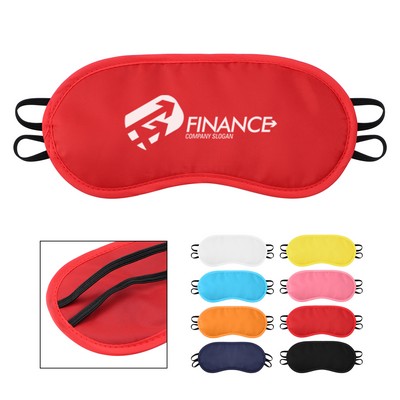 7.3" x 3.3" Polyester Sleeping Eye Mask W/ Elastic Strap