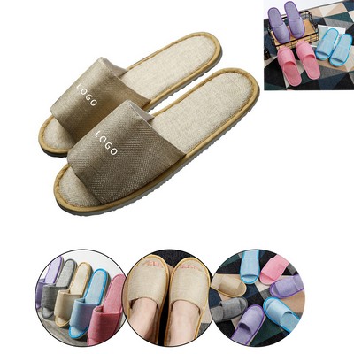 Disposable Cotton Linen Hotel Slippers
