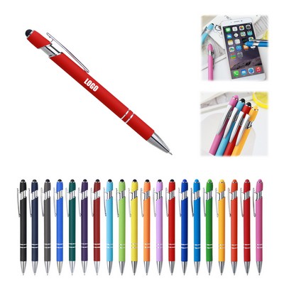 Custom Rubber Coated Stylus Ballpoint Pen