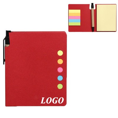 Self-Stick Memo Pad Index Tabs Set With Pen