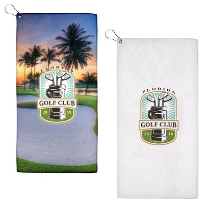 23" x 12" Sublimated Golf Towel - 200GSM (QuickShip - 21-26 Days)
