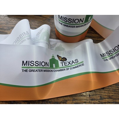 Cut Edge Polyester Satin Acetate Florist Ribbon w/Dye-Sublimation (6" x 50 Yard Roll)