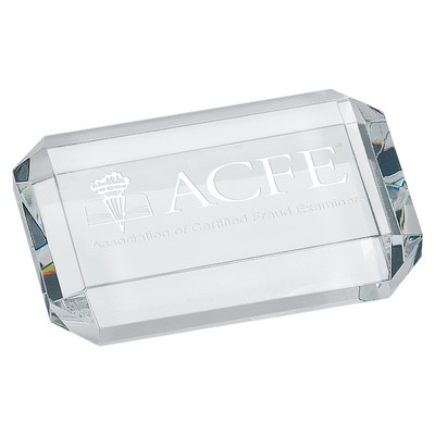 4" Crystal Rectangle Paperweight