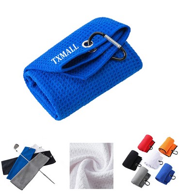 19.7 x 15.7" Tri-fold Microfiber Golf Towel