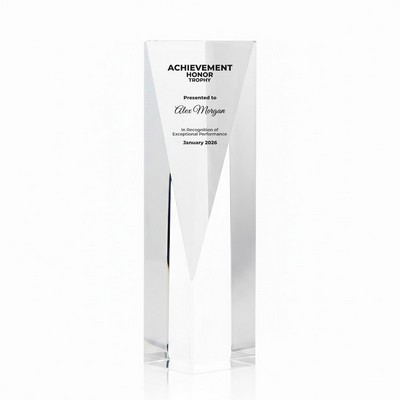 Prismatic Polished Crystal Floral Vase